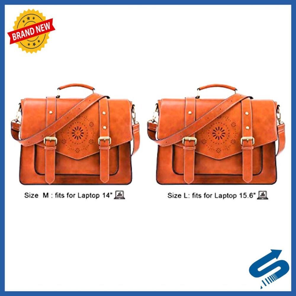 Vegan Leather Laptop Briefcase Convertible Backpack Professional Work Bag - Picture 5 of 6
